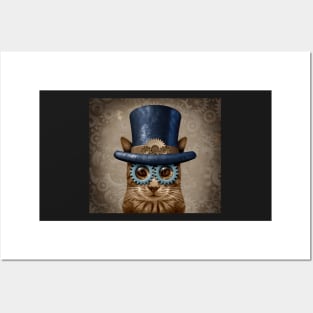 Steam Punk Vintage Cat Posters and Art